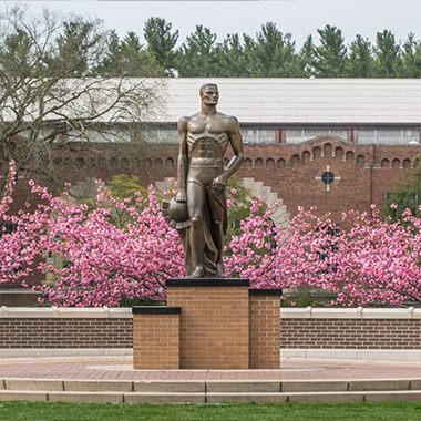 Photo of the Sparty statue on the MSU campus